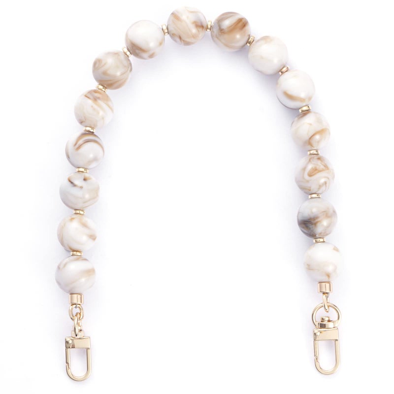 AUMEY Handbag Chain Straps Acrylic Purse Chain Strap Fashionable Replacement Purse Clutches Handles for Purse Handbags DIY Crafts, 15 inch of Each (YZL01-Beige) - Image 2